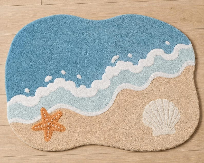 Coastal wave rug product